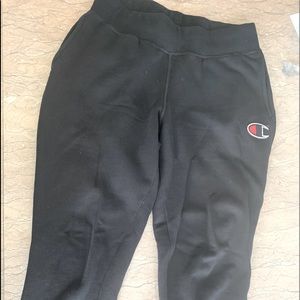 Champion brand jogger sweatpants, black, mens S